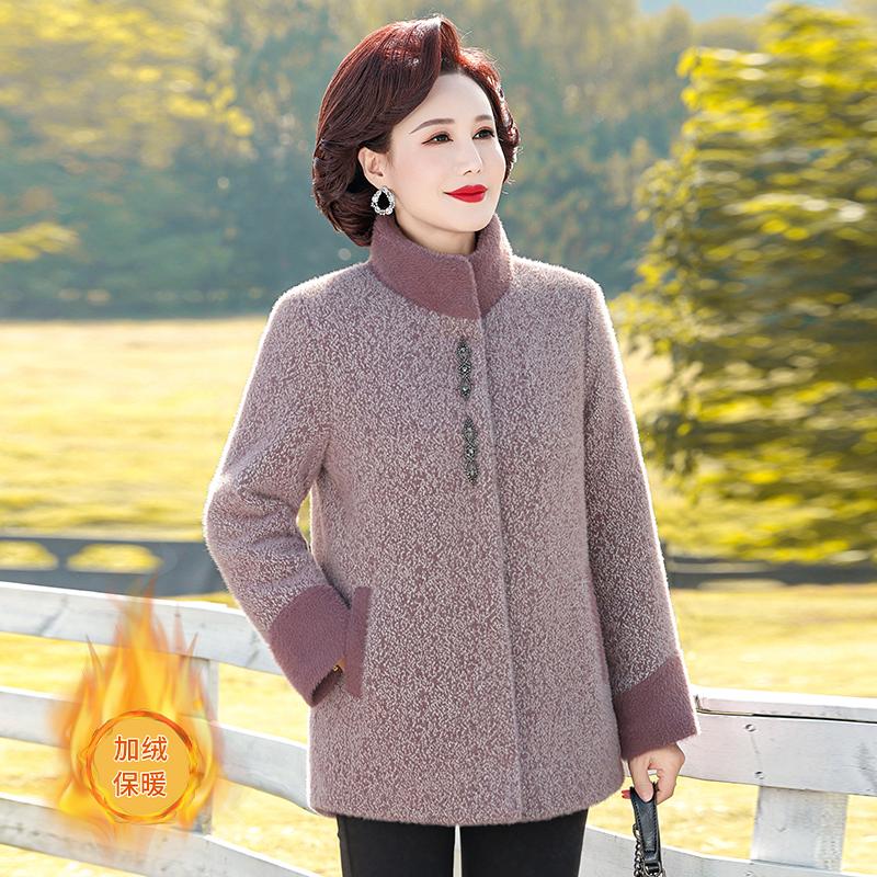仿水貂绒衣40岁妈妈中年加厚高贵