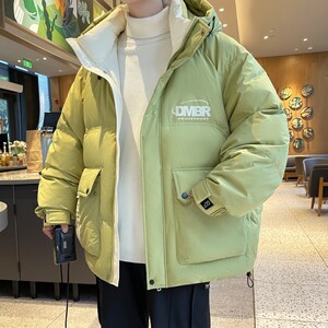 79006-特P258羽绒服男冬季新款90白鸭绒连帽纹理感面包服加厚外套图片