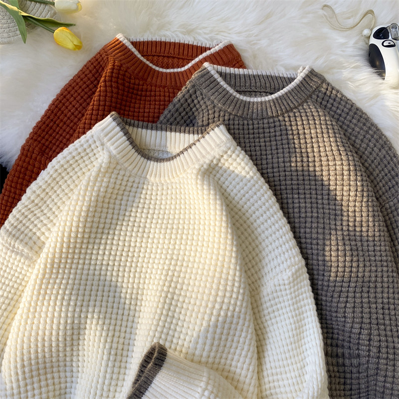 68268毛衣男ins学生圆领套头宽松港风潮牌休闲百搭潮流线，男装针织衫/毛衣，电商D310（原电商305）