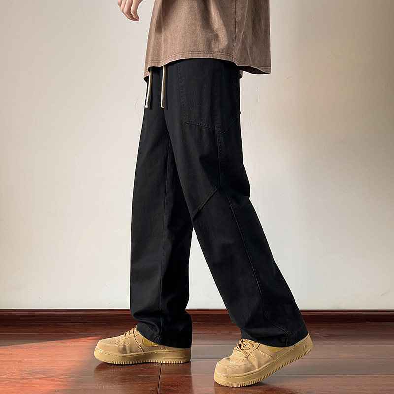 GSY5075-P55纯棉水洗休闲裤美式高街宽松直筒阔腿长裤男,男装休闲裤,电商D310B