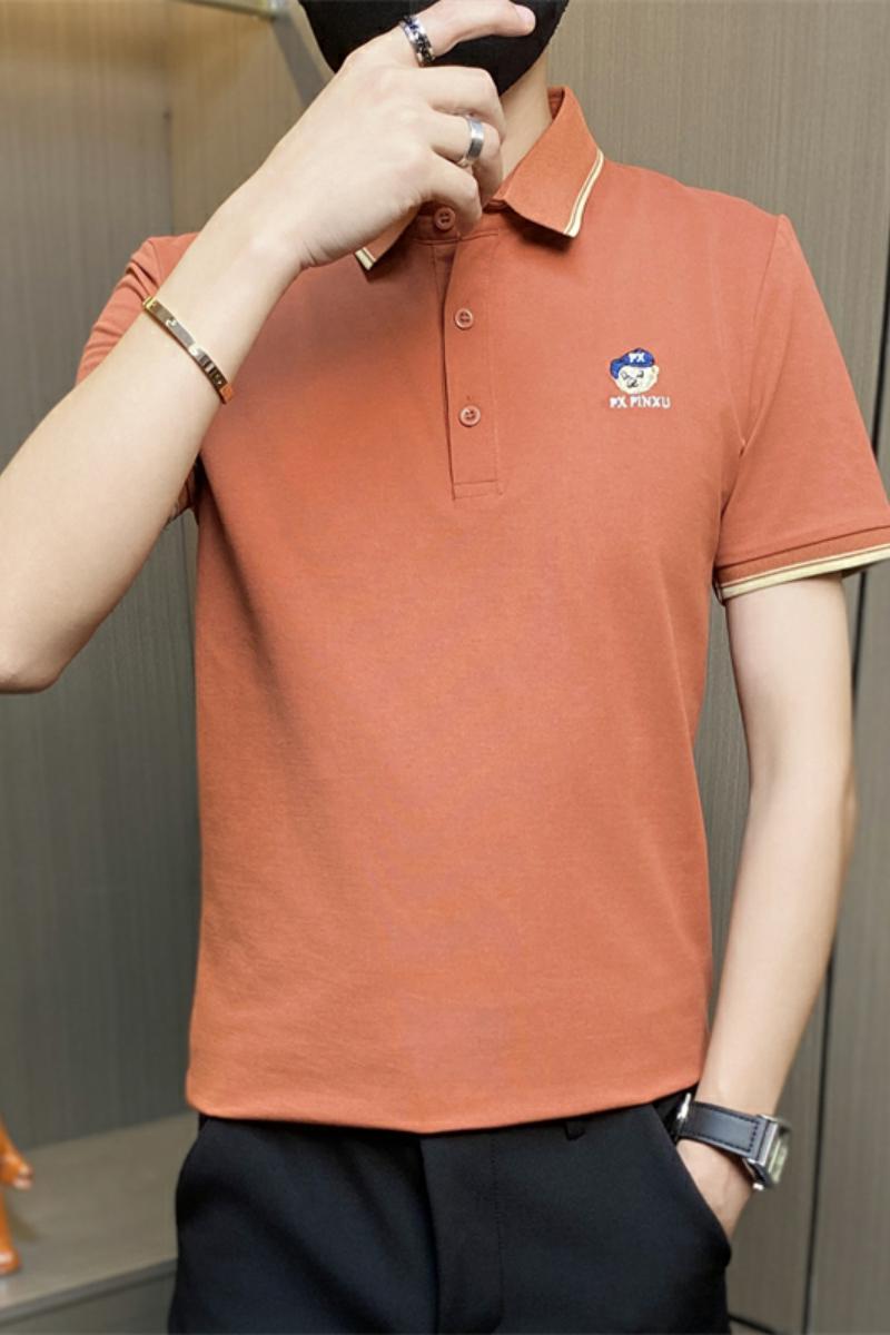 PL033-P40社会小伙男士polo衫夏季刺绣翻领短袖t恤潮流休闲,男装Polo衫,电商D310B
