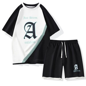 TZ24351-特P50 夏季短袖T恤男套装休闲两件套图片