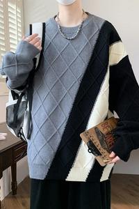 84677-特P58 秋冬新款休闲毛衣男长袖针织衫港风宽松打底衫图片