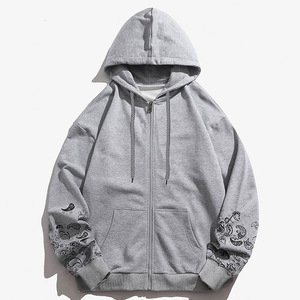 得物二开GSY9915-特P55卫衣外套男潮牌纯棉宽松休闲连帽拉链开衫图片