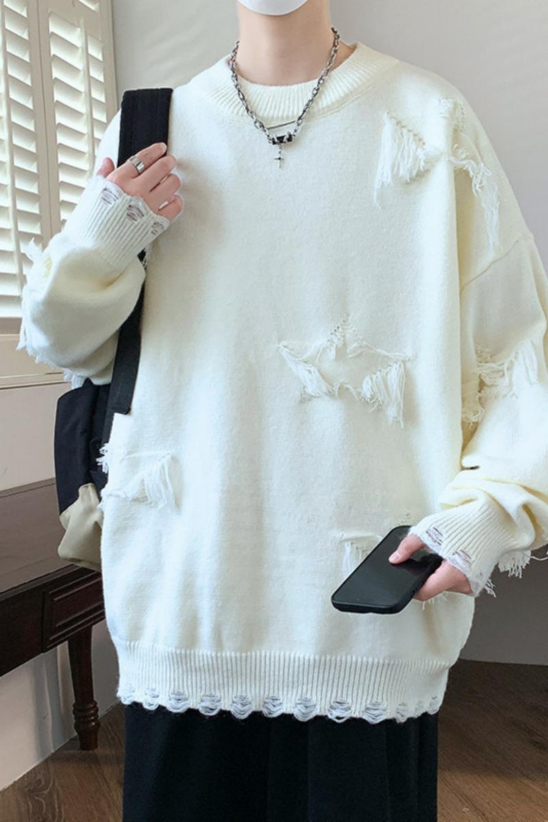 84655-特P50秋冬新款休闲毛衣男长袖针织衫美式破洞打底衫,男装针织衫/毛衣,电商D310B