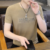 84156-P28男士短袖t恤卫衣欧货提花圆领春秋款休闲长体恤上衣男装，男装T恤，电商D310B