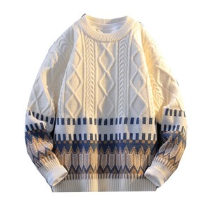 84538-P58秋冬休闲圆领毛衣男针织打底衫港风宽松打底衫图片