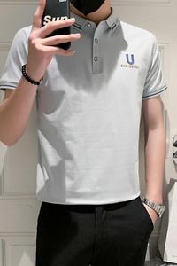 3001-P40男士t恤精神小伙衫男短袖翻领半袖修身潮流体恤图片