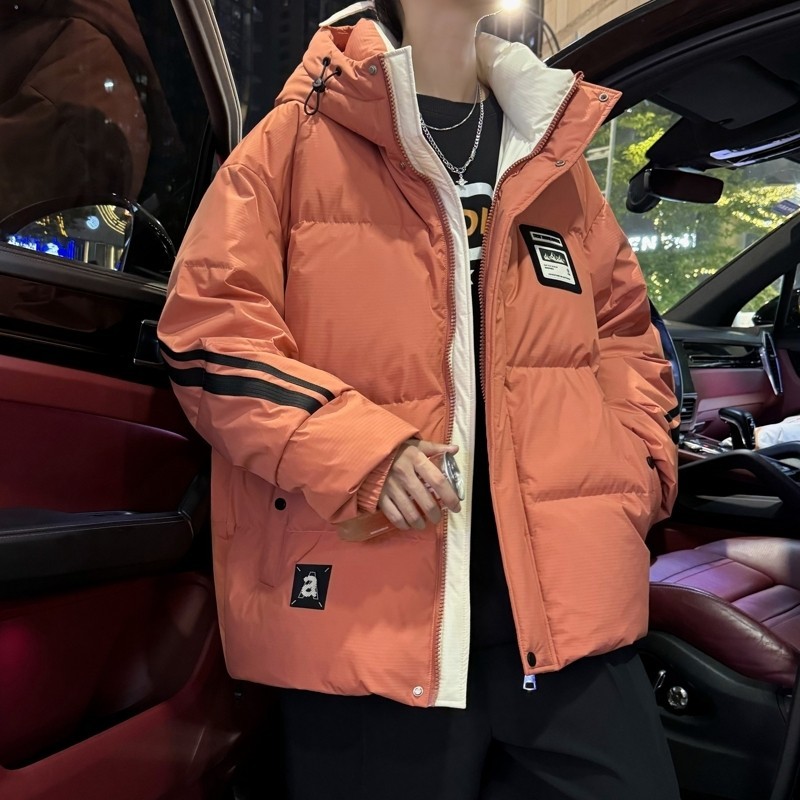 79007-特P258羽绒服男款秋冬季加厚美式潮高级感炸街情侣连帽图片