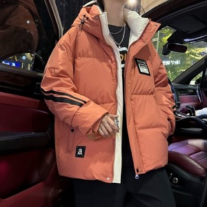 79007-特P258羽绒服男款秋冬季加厚美式潮高级感炸街情侣连帽,篮球白鞋搭配图片