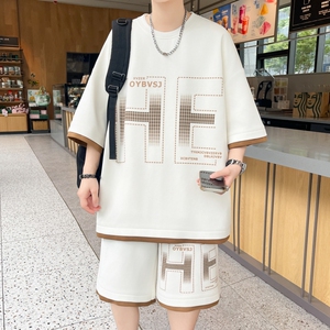 84352-特P50短袖短裤运动休闲套装男夏季高级感帅气图片