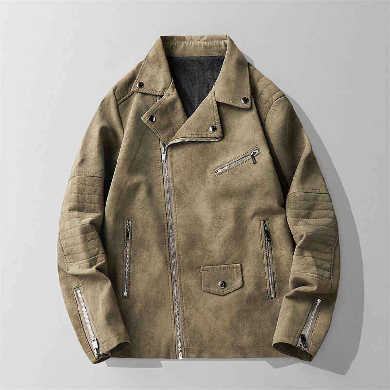 JK897-P100轻熟风机车皮衣外套男秋冬韩版西装领休闲pu皮夹克潮,男装皮衣,电商D310B
