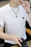 7325-P55短袖男士圆领烫钻时尚针织衫欧货套头半袖青年打底t恤，男装针织衫/毛衣，电商D310B