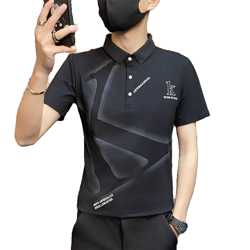 PL019-P35控55夏季翻领男士短袖纯棉t恤潮牌POLO衫男装带领子半袖,男装Polo衫,电商D310B