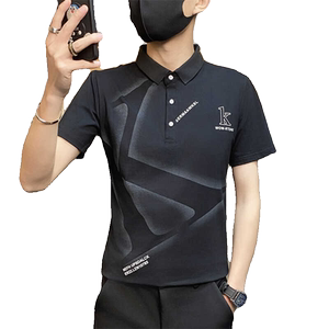 PL019-P35控55夏季翻领男士短袖纯棉t恤潮牌POLO衫男装带领子半袖图片