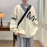83935-P58秋冬新款休闲毛衣男长袖针织衫港风宽松毛衣打底衫，男装针织衫/毛衣，电商D310B
