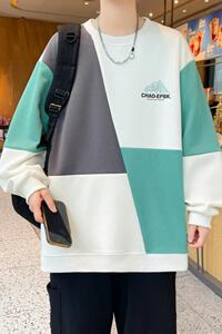 W24208-特P40 秋季休闲卫衣男长袖T恤打底衫 港风宽松打底衫图片