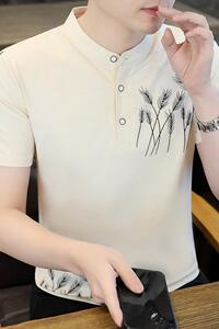 84110-P35春秋新款短袖T恤男休闲打底衫男士修身衫商务休闲图片