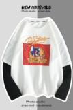 中性风8518-P45情侣秋装新款卡通涂鸦印花卫衣学生宽松外套班，男装卫衣，电商D310（原电商305）