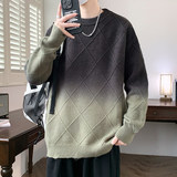 84786-特P70渐变色毛衣男士圆领潮流提花线衣服针织打底衫男款，男装针织衫/毛衣，电商D310B