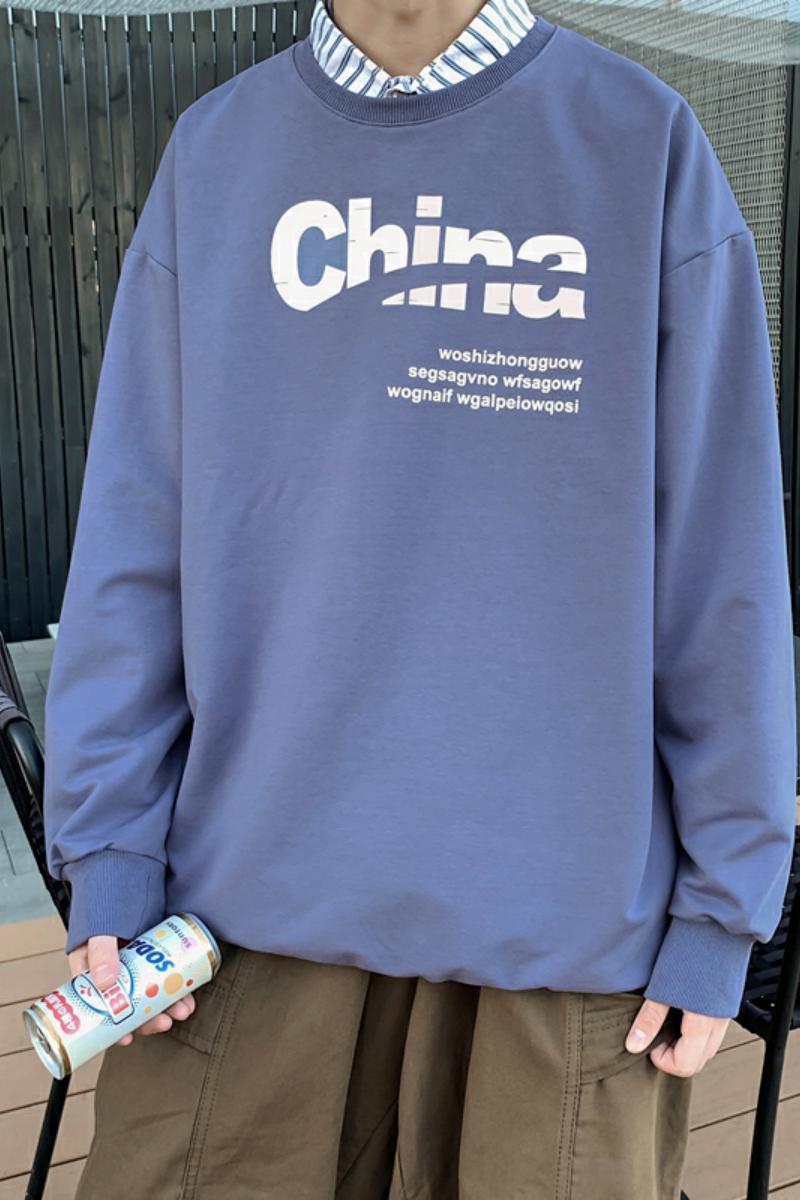 8551-P35秋季外穿圆领卫衣男ins韩版潮流休闲宽松港风潮牌,男装卫衣,电商D310（原电商305）