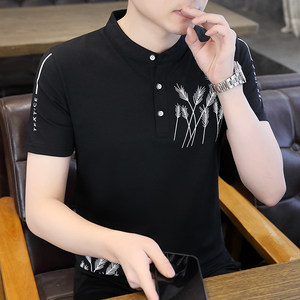 84110-P35春秋新款短袖T恤男休闲打底衫男士修身衫商务休闲图片