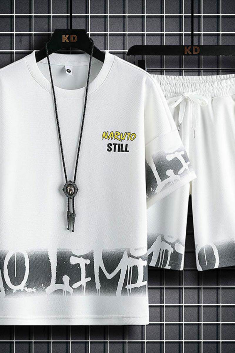 83609-P60休闲时尚套装男夏季运动休闲服潮牌一套搭配短袖短裤男,男装T恤,电商D310B