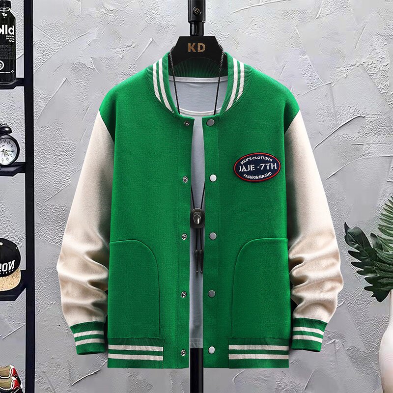 71924-P75棒球服外套男士春秋季潮流立领夹克潮牌男生休闲运动图片