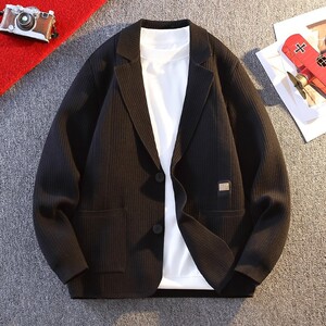 84819-P70男士针织开衫毛衣春秋新款韩版休闲西装外套商务简约图片