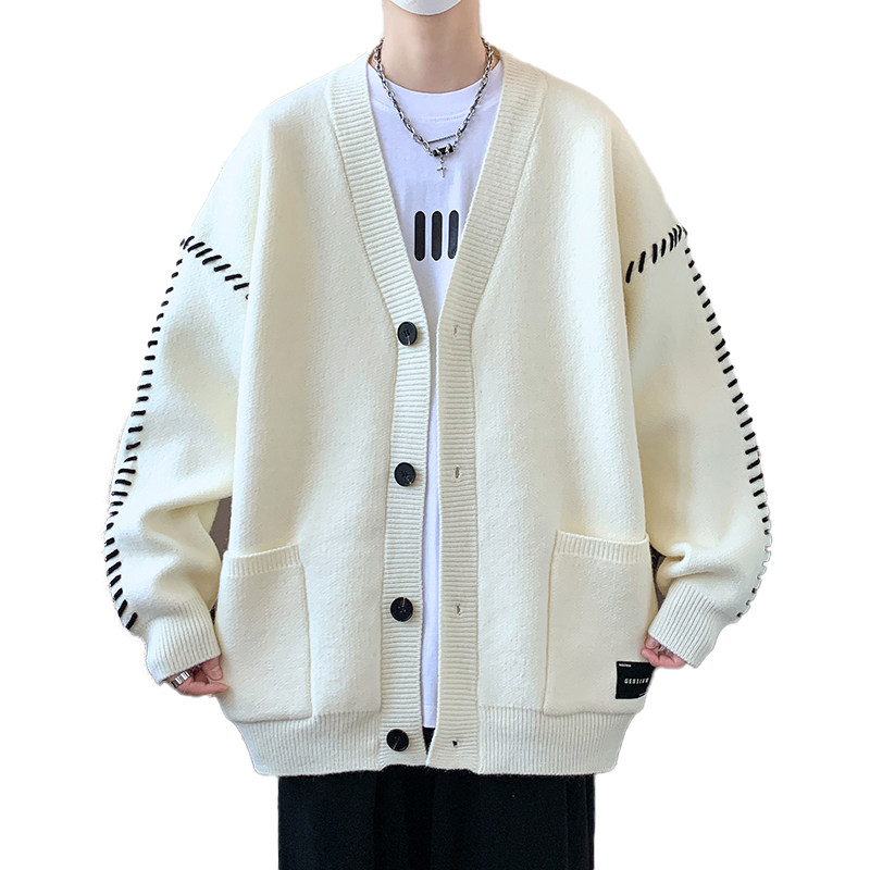 84871-P65秋冬新款针织开衫毛衣男外套港风宽松外套,男装针织衫/毛衣,电商D310B