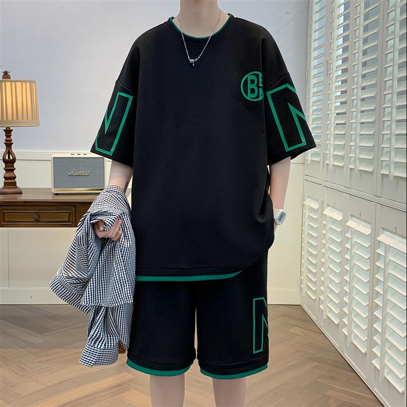 TZ23621-特P50夏季短袖T恤男套装休闲两件套,男装T恤,电商D310B