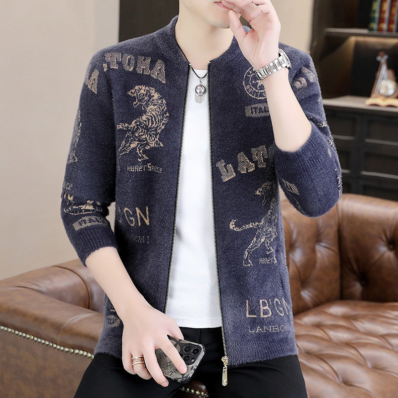 79948-P65毛衣开衫外套男春秋款修身美式休闲透气针织衫线衣男,男装针织衫/毛衣,电商D310（原电商305）