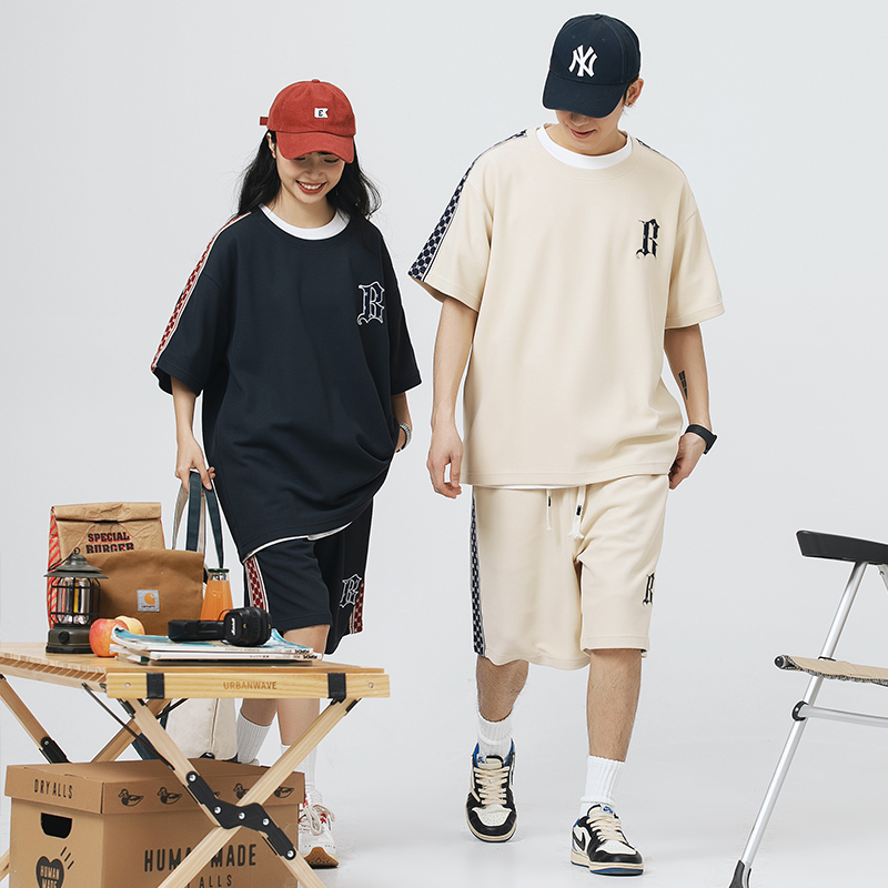 TZ321-P70运动短袖套装男夏季搭配帅气青少年潮牌两件套情侣装，男装休闲套装，电商D310（原电商305）