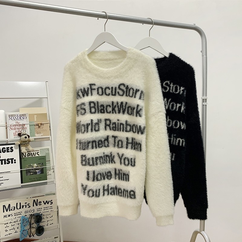 M891-特P58情侣圆领毛衣秋冬款内搭上衣打底男款套头海马毛外套图片