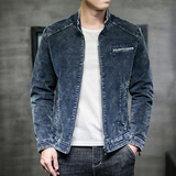 JK1856-P100牛仔外套男复古机车秋装男士潮流春秋立领帅气夹克男，男装夹克，电商D310B