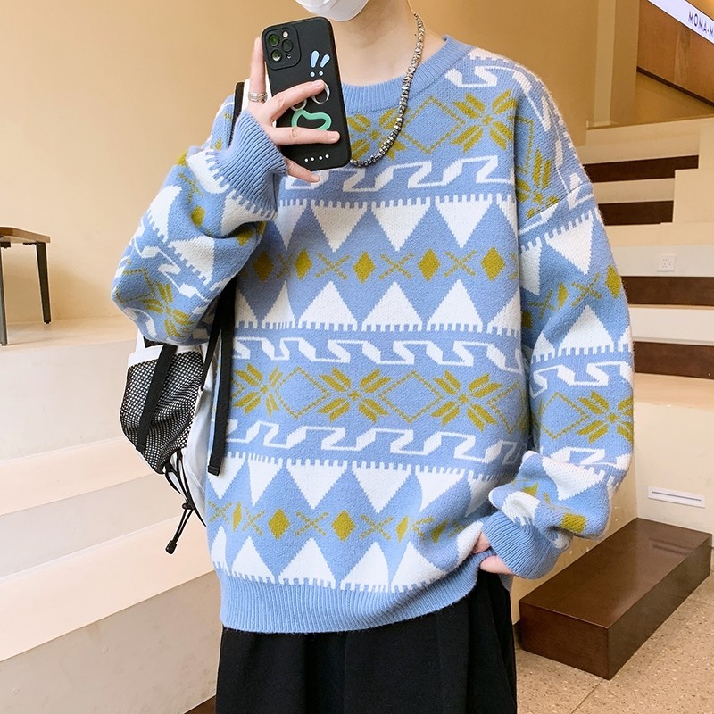 84720-P60 秋冬休闲圆领毛衣男针织打底衫图片