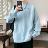 84757-P48秋冬新款休闲毛衣男长袖针织衫个性破洞打底衫，男装针织衫/毛衣，电商D310B