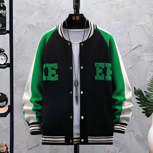 71922-P75棒球服男秋季潮牌宽松休闲夹克春秋潮流运动美式外套图片