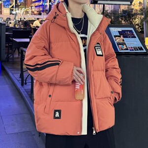 79007-特P25890白鸭绒情侣款连帽羽绒服男大码轻便冬季潮图片