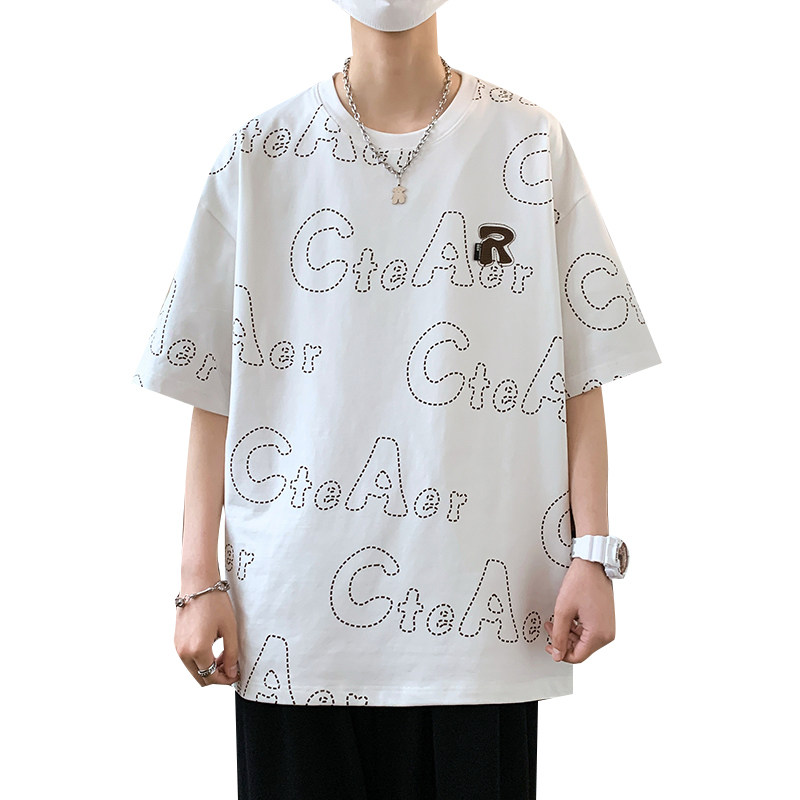 84160-P38学院风短袖t恤男女夏季港风ins潮牌班服炸街翻领半袖,男装T恤,电商D310B