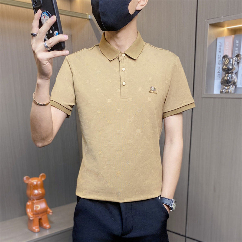 PL054-P45短袖t恤男夏季新款翻领POLO衫个性潮牌韩版休闲上衣,男装Polo衫,电商D310B
