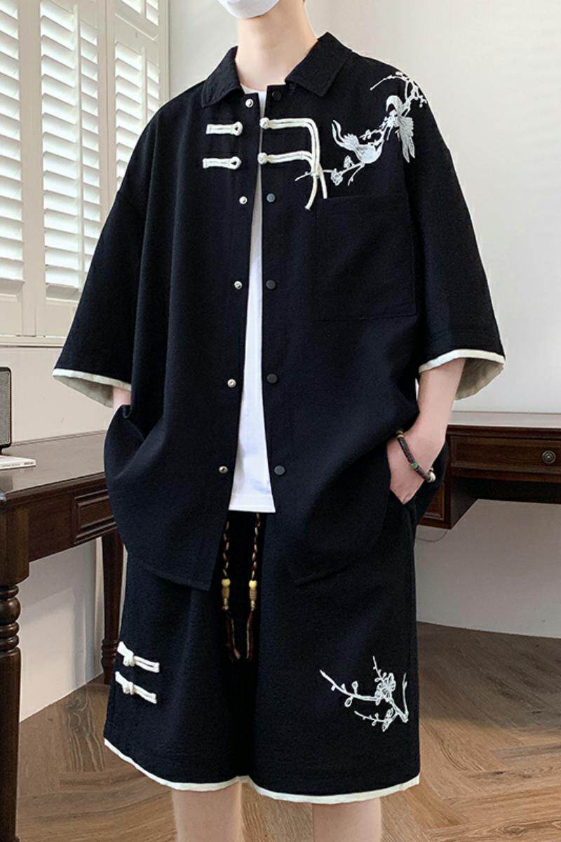 TZ24326-特P60风夏季潮短袖衬衣休闲短裤运动套装潮,男装休闲套装,电商D310B