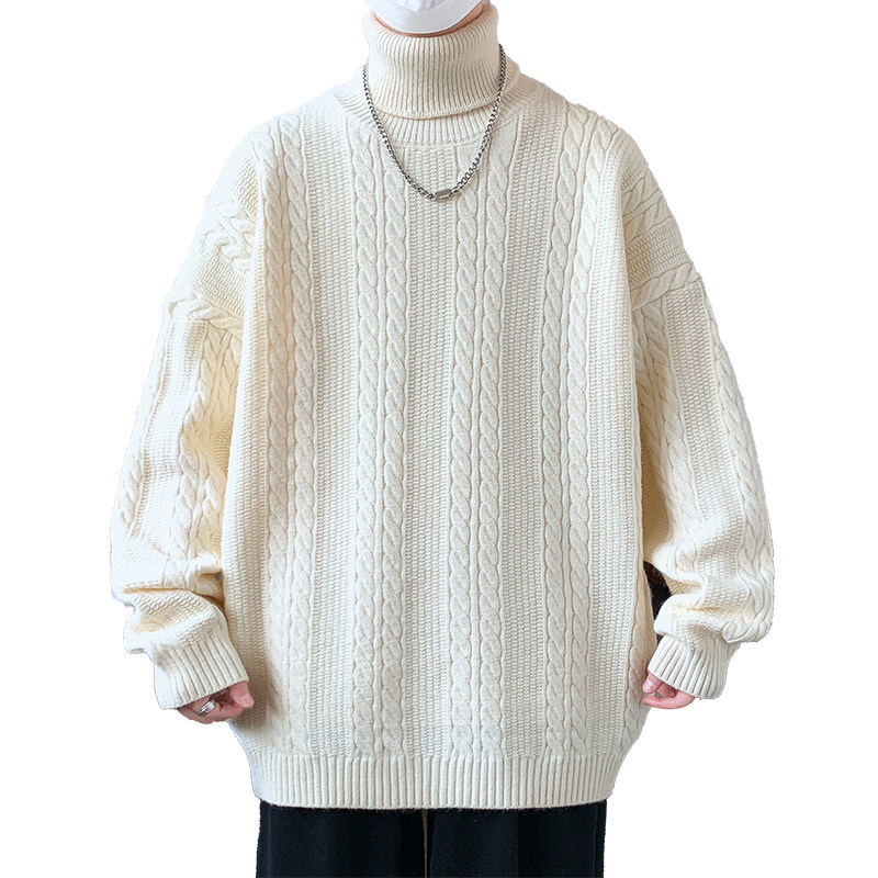 84619-P60高领麻花毛衣男冬季美式复古针织衫男内搭打底衫青少年,男装针织衫/毛衣,电商D310B
