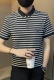 PL043-特P40条纹短袖polo衫男夏季修身翻领t恤潮牌男装潮流半袖男，男装Polo衫，电商D310B
