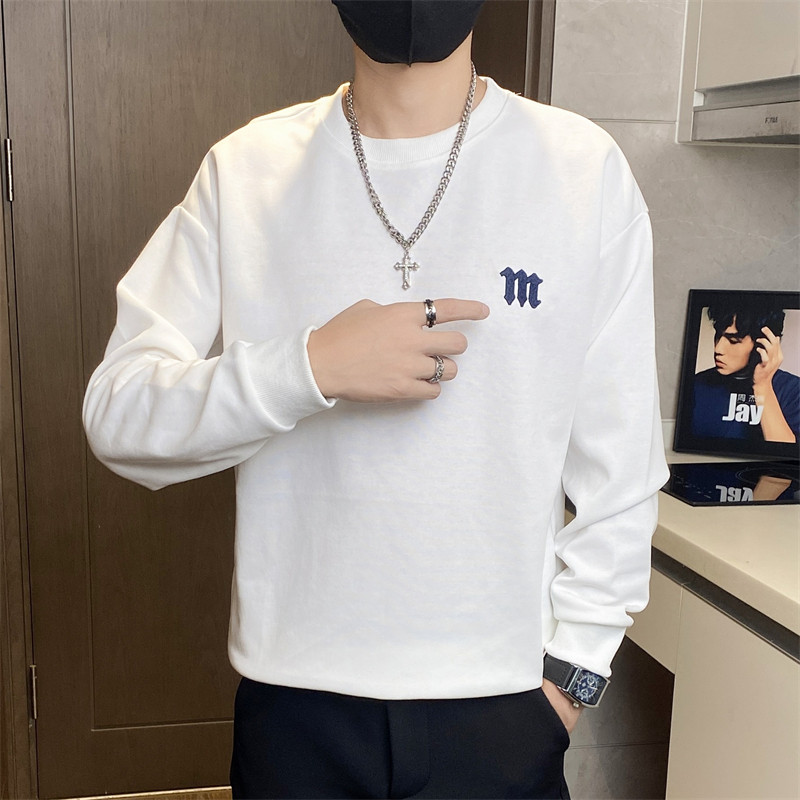 W3202-特P45春秋季潮牌修身圆领长袖t恤男士秋装上衣服内搭打底衫,男装卫衣,电商D310B