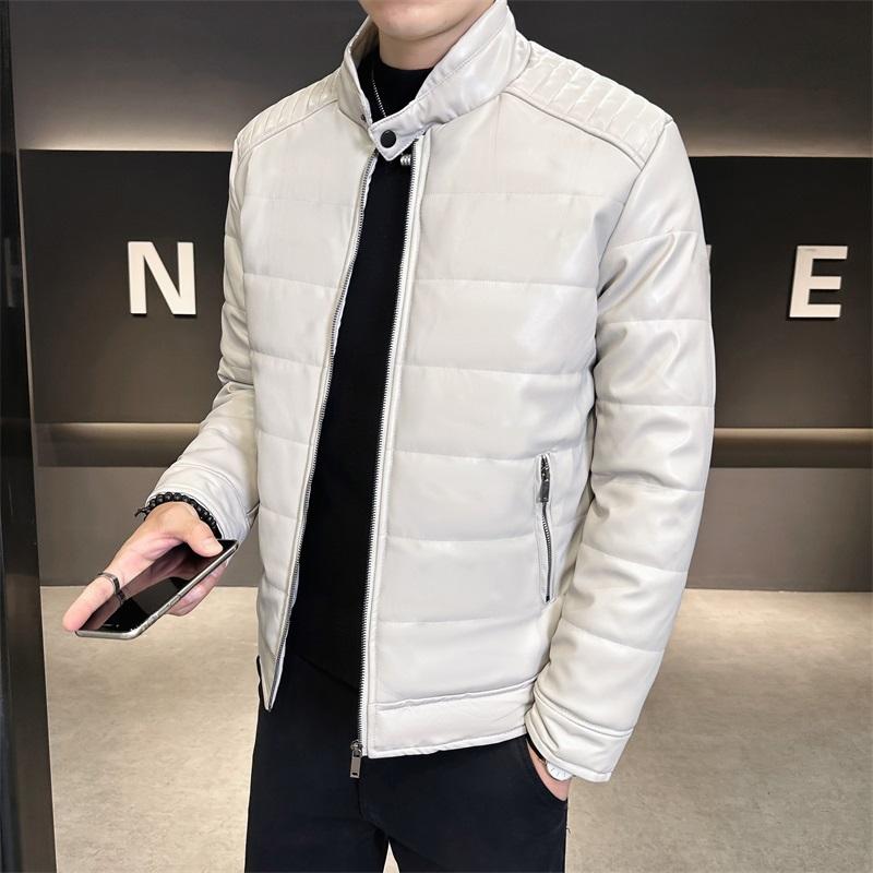 68707-P115pu皮棉衣男士冬季加厚棉服韩版机车皮夹克外套冬装,男装皮衣,电商D310B