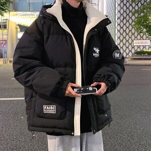 79005-P235情侣羽绒服男款冬季新款港风宽松ins面包服加厚外套图片