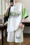TZ24361-特P55立领衫运动套装男生青少年时尚港风短袖短裤，男装T恤，电商D310B