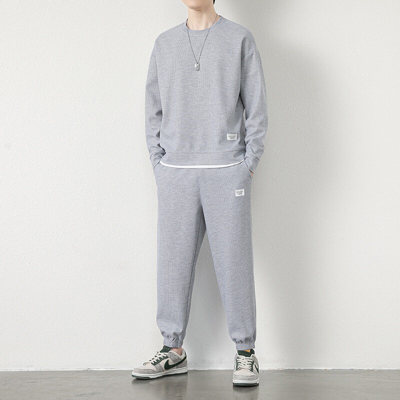 7811-P65卫衣休闲运动套装男士2023春秋季新款假两件潮牌衣服图片