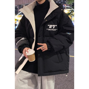 79002-P235新款冬季羊羔绒羽绒服男士双面穿宽松保暖情侣外套图片